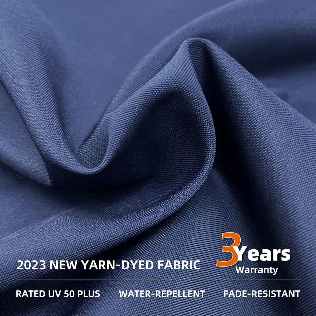 12 Feet Double Top Round Navy Blue Offset Hanging Patio Umbrella R351121