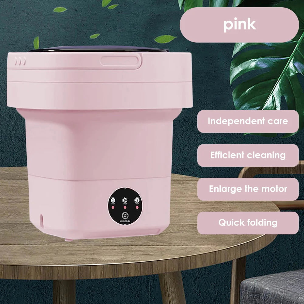 Portable Foldable Mini Washing Machine 8L Pink P9847