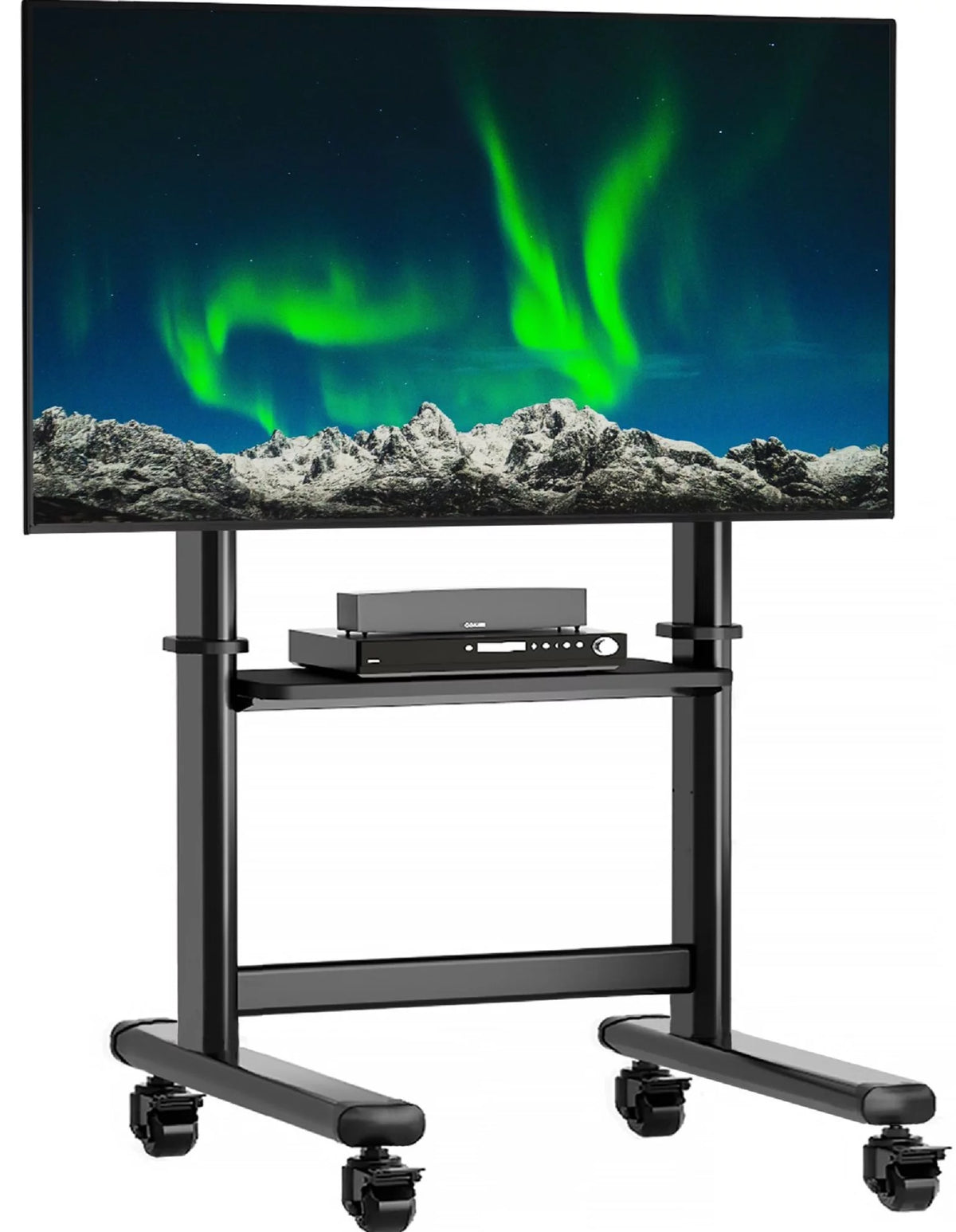 Black Rolling Mobile TV Stand for 55 to 90 inch Flat Screen TVs V454552