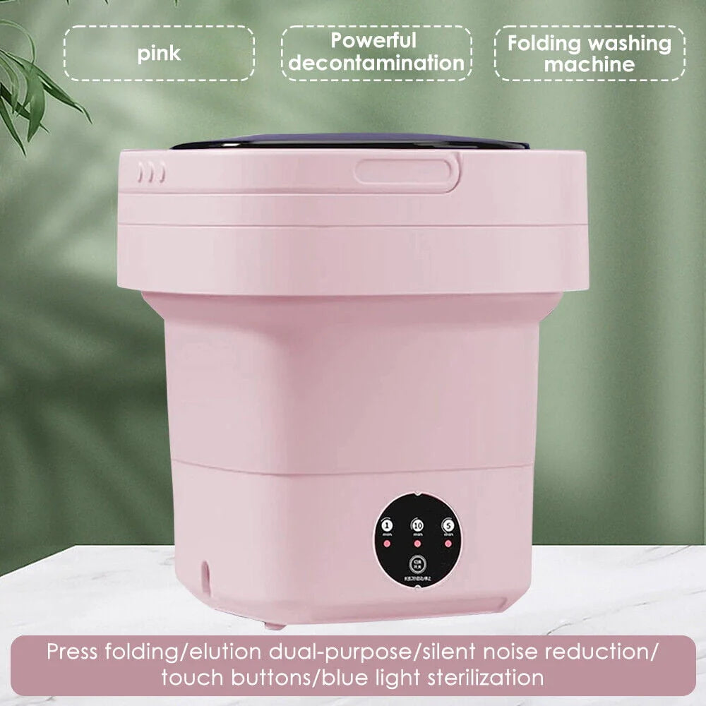 Portable Foldable Mini Washing Machine 8L Pink P9847