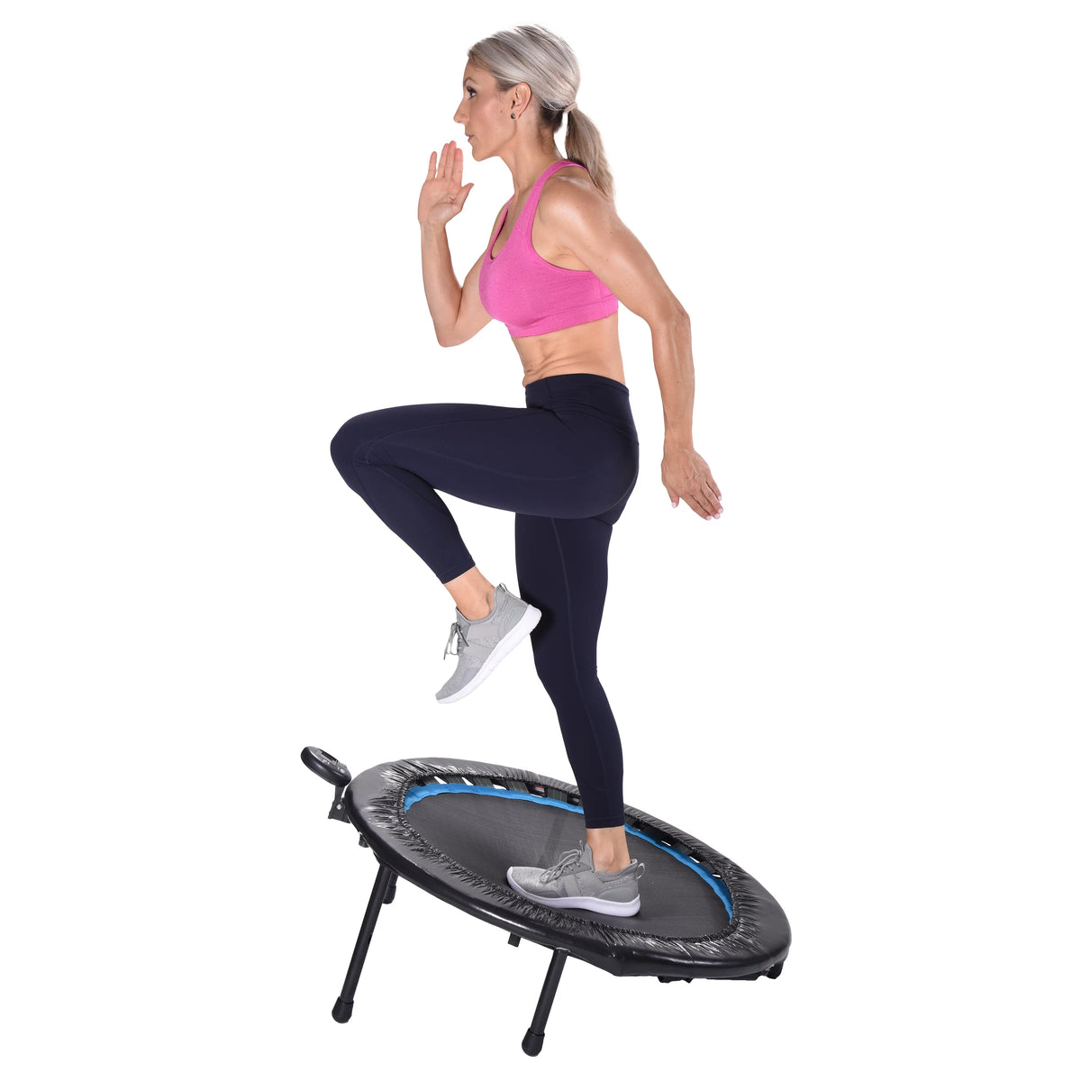 Black Trampoline with Monitor and Adjustable Incline C3416