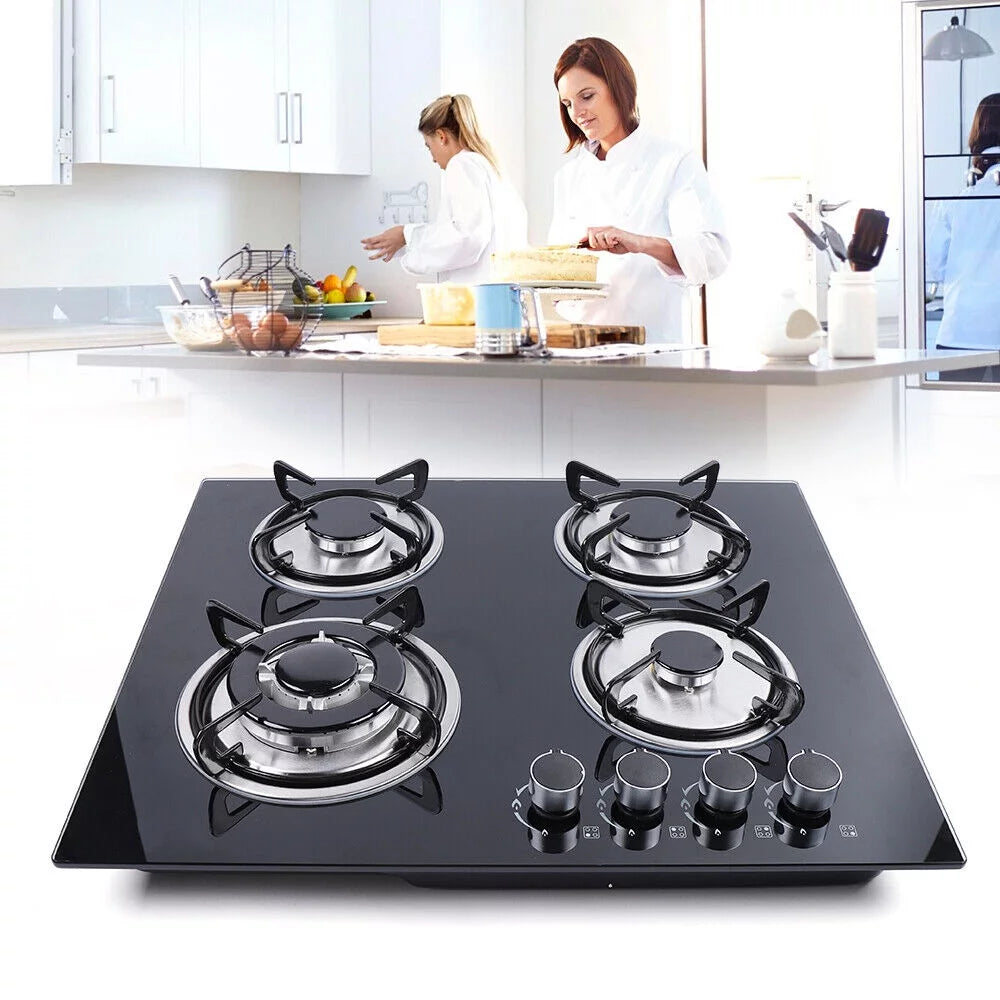 Black 4 Burners Built-In Gas Cooktop I7681