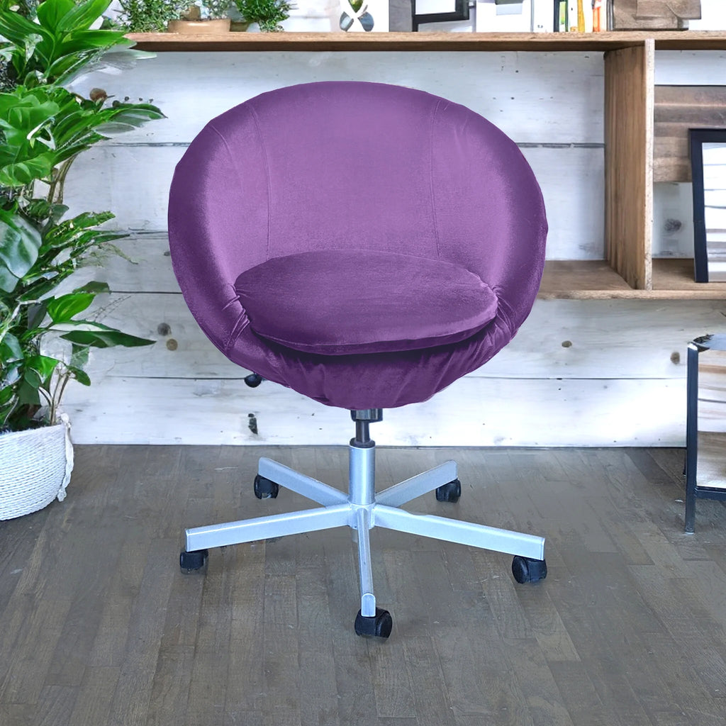 Purple Velvet Chair Slip Cover Y684653