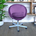 Purple Velvet Chair Slip Cover Y684653