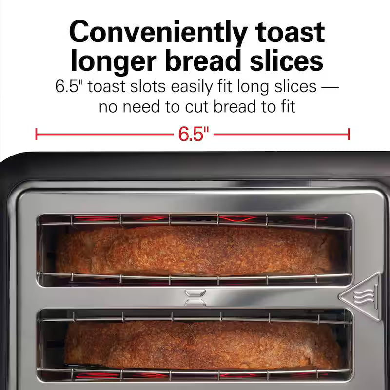 900-Watts 2-Slice Black Wide Slot Toaster U995