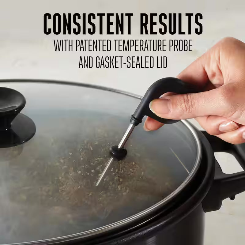 Black 6 qt. Programmable Slow Cooker with Smoker A49548