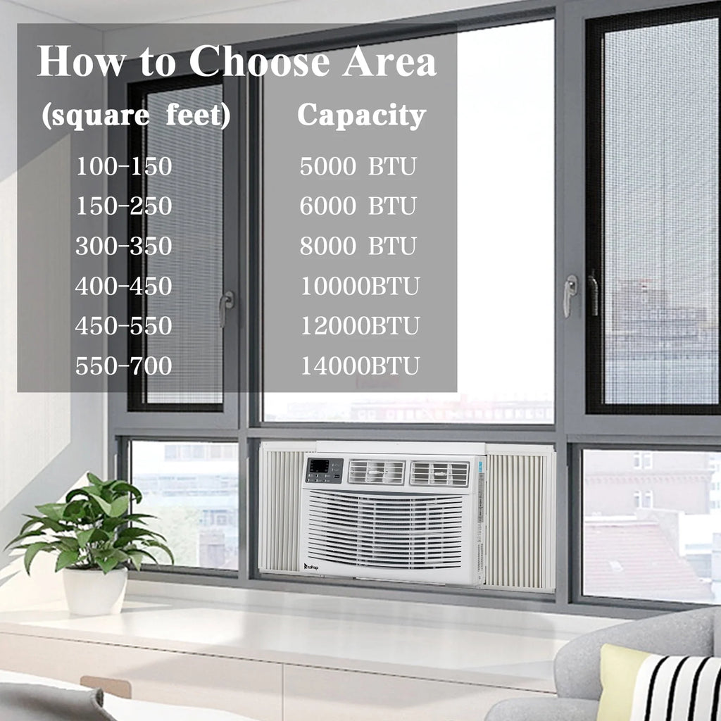 8000BTU 115V White Window Air Conditioner with Remote Control U41118