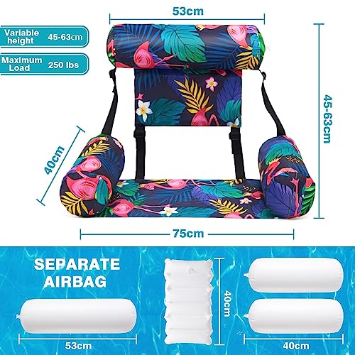 Inflatable Pool Chair Float 2 Pack Adjustable Floating Lounge Chairs Q765