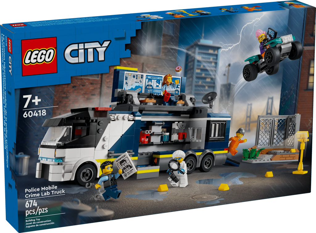 Police Truck Toy with Quad Bike and Minifigures M931313