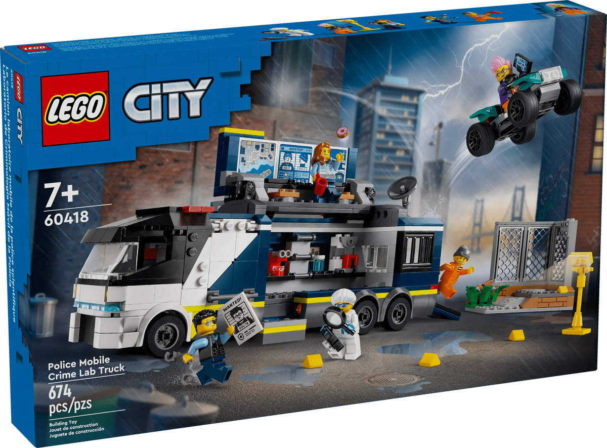 Police Truck Toy with Quad Bike and Minifigures M931313