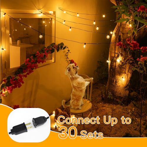 30FT 30Bulbs RGBW Color Changing Waterproof G40 String Lights M72725