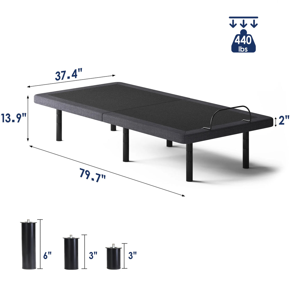 Twin Size Ergonomic Electric Adjustable Bed Base U527