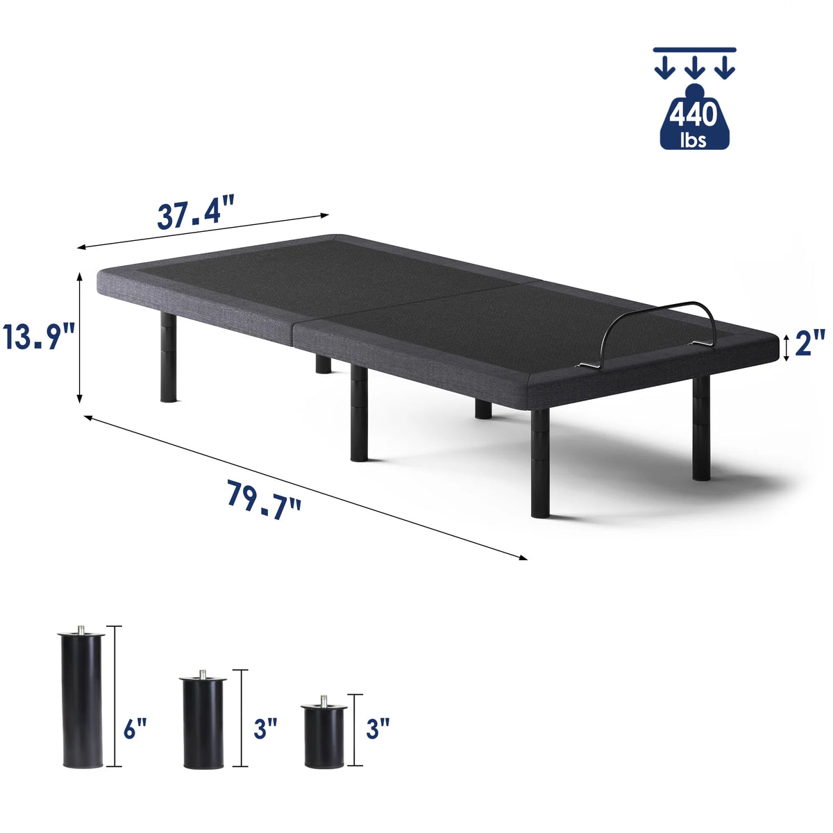 Twin Size Ergonomic Electric Adjustable Bed Base U527
