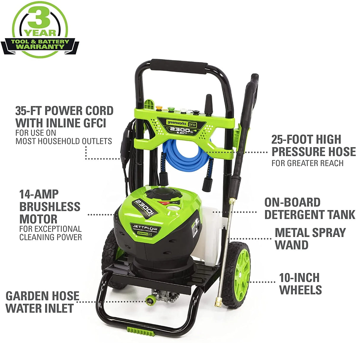 2300-PSI 14 Amp 2.3-GPM Brushless Pressure Washer V4446