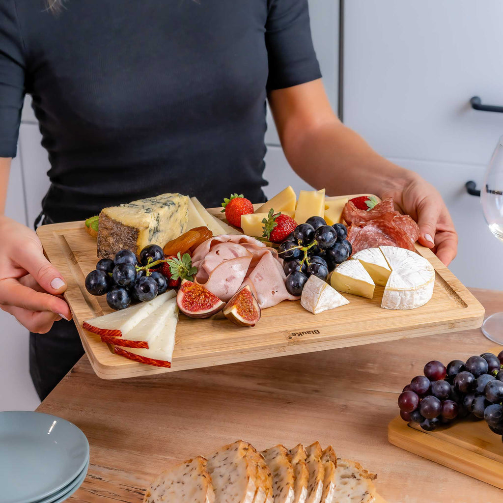 15x10" Bamboo Cutting Board with Juice Groove and Handles C1380