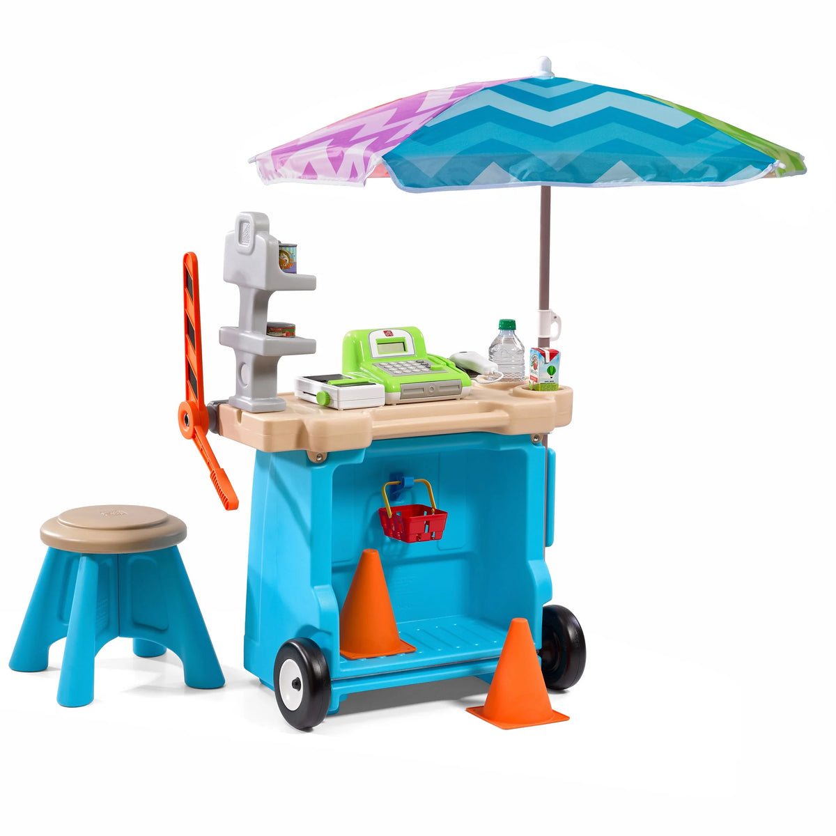 Blue Kids Plastic Playset with Umbrella I1528