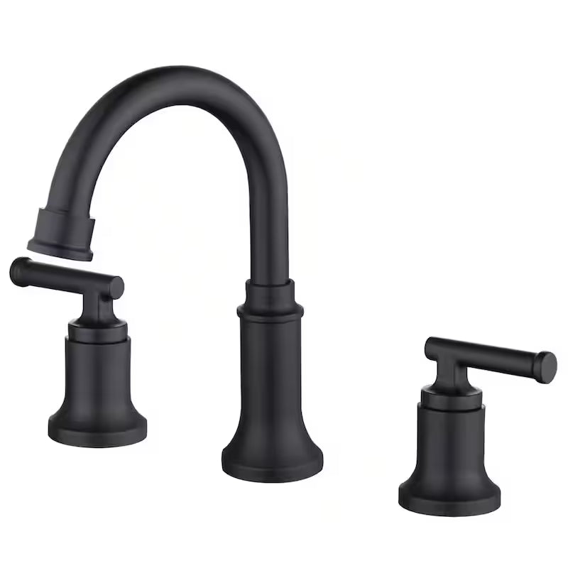 8 in. Widespread Double-Handle High-Arc Bathroom Faucet in Matte Black (2-Pack) K242982