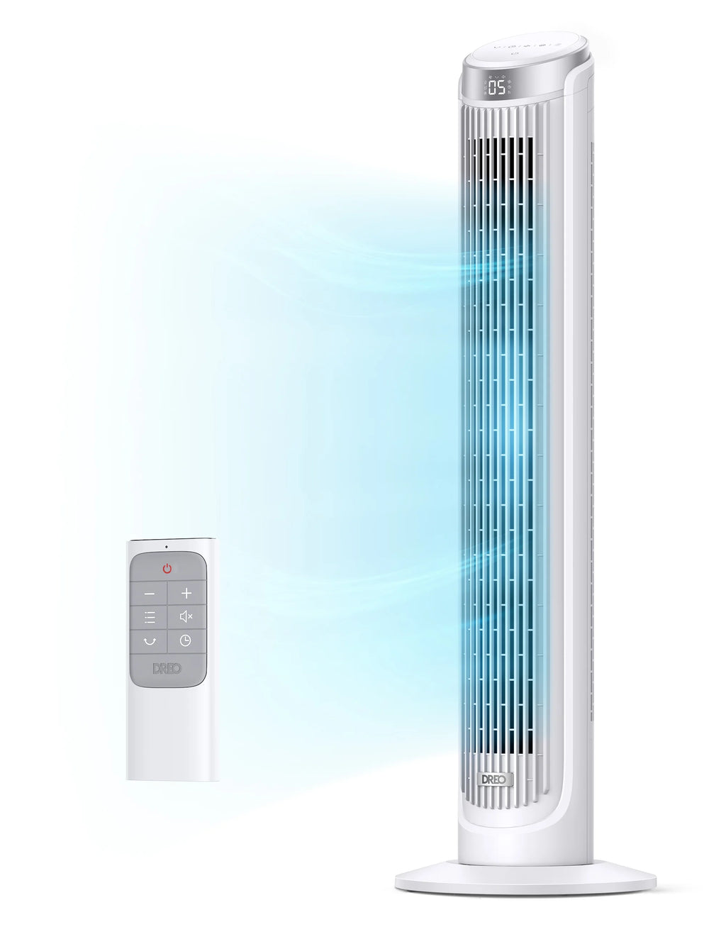 White 40 Inch Oscillating Tower Fan with Remote N4254