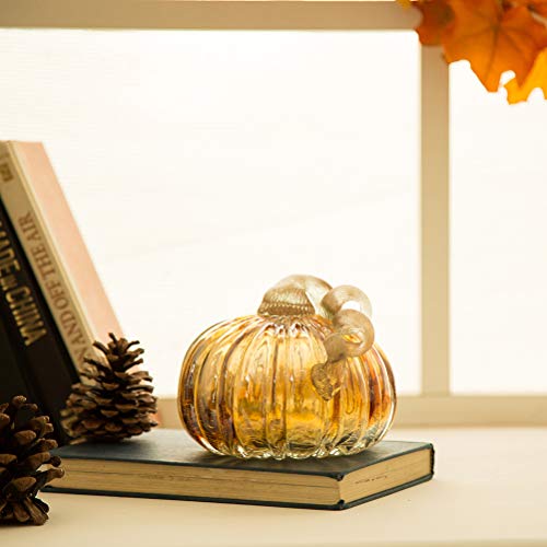 Set of 3 Multi Striped Glass Pumpkins S11191