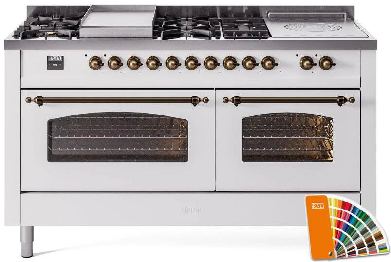 60 Dual Fuel Propane Gas Range with Bronze Trim E727065
