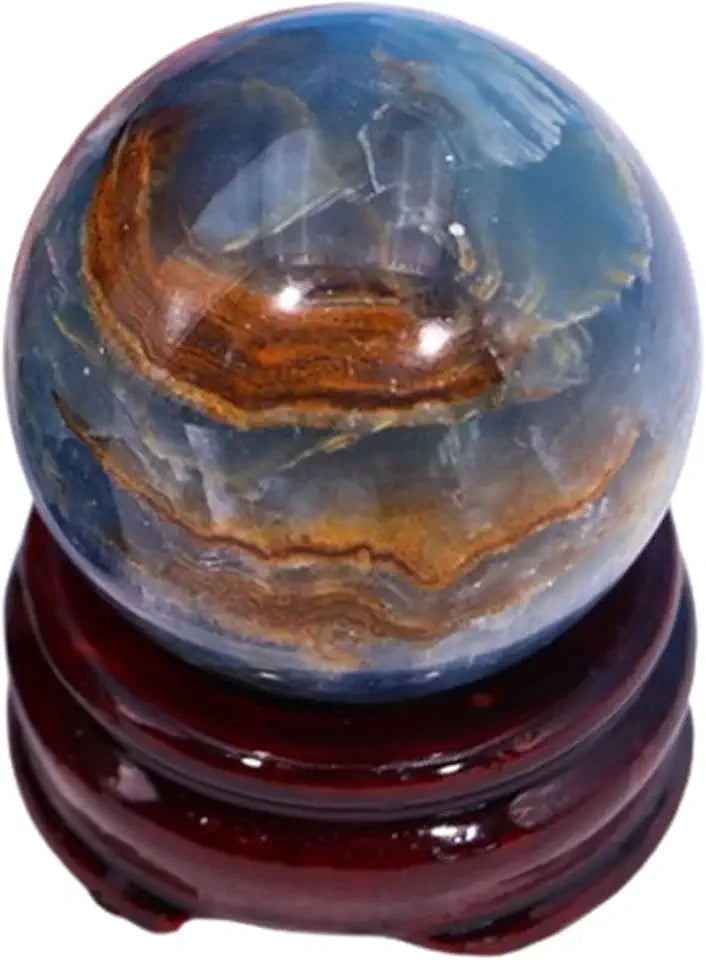 Blue Calcite Gemstone Ball Natural Healing Crystal Ball Stone Sphere Figurine 50mm B7043