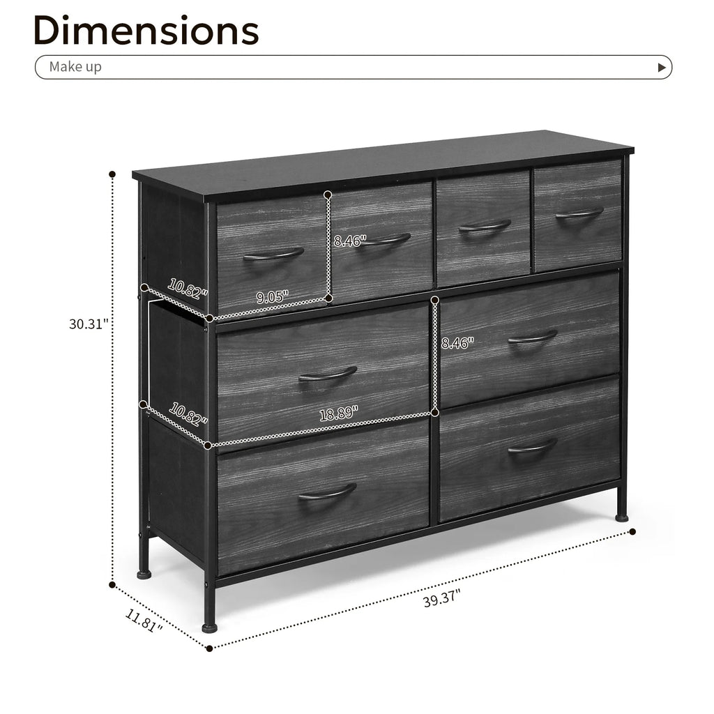 8 Drawer Fabric Storage Dresser D911