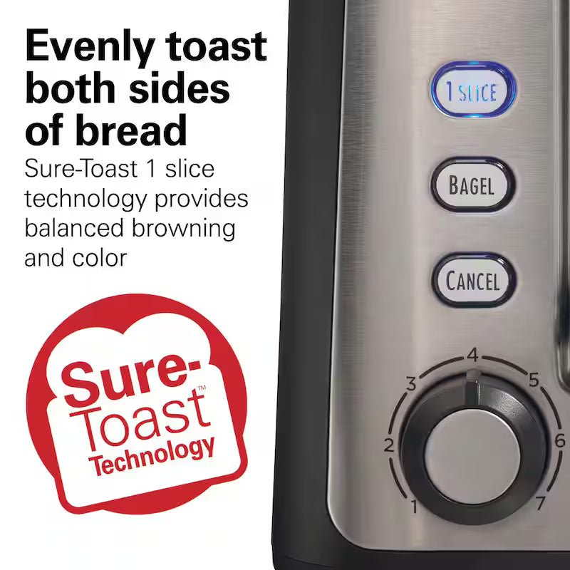 900-Watts 2-Slice Black Wide Slot Toaster U995