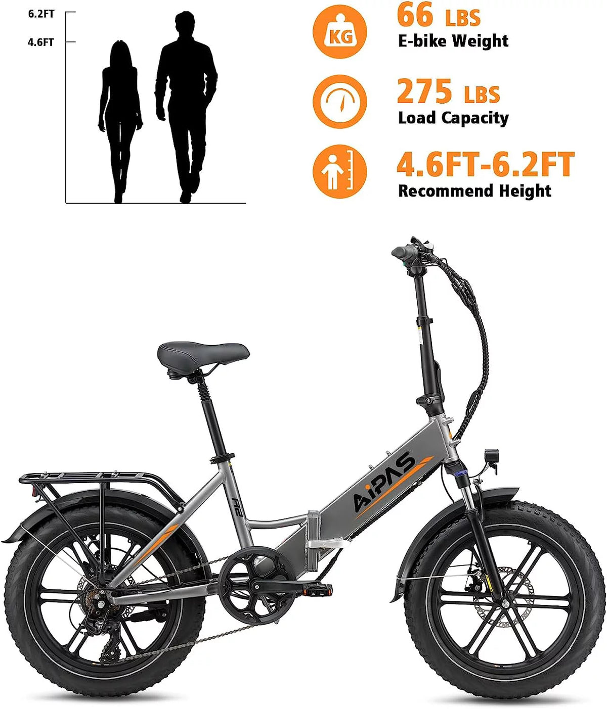 Folding Electric Bike 750W 48V 20inch Black L460