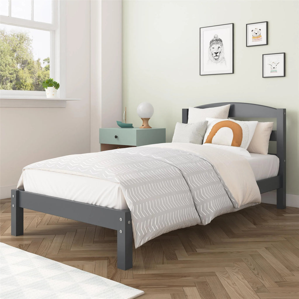 Twin Size Espresso Wood Platform Bed K847