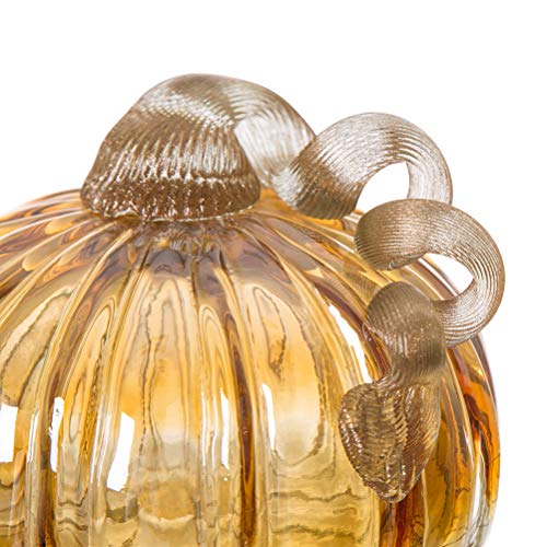 Set of 3 Multi Striped Glass Pumpkins S11191