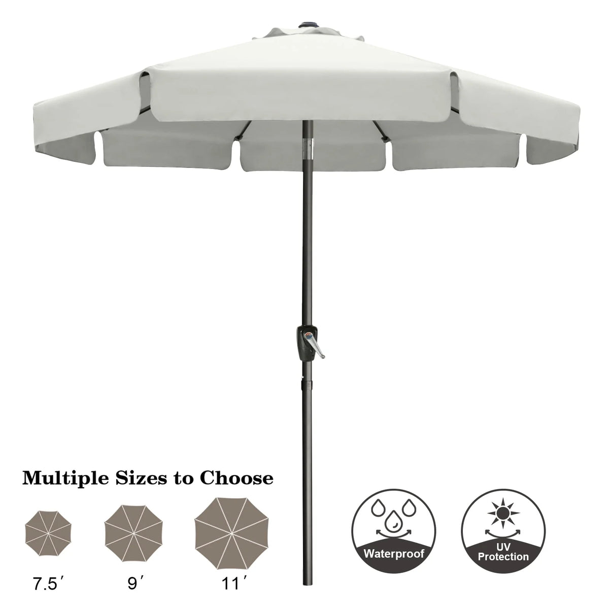 9ft Outdoor Market Patio Umbrella with Push Button Tilt W961