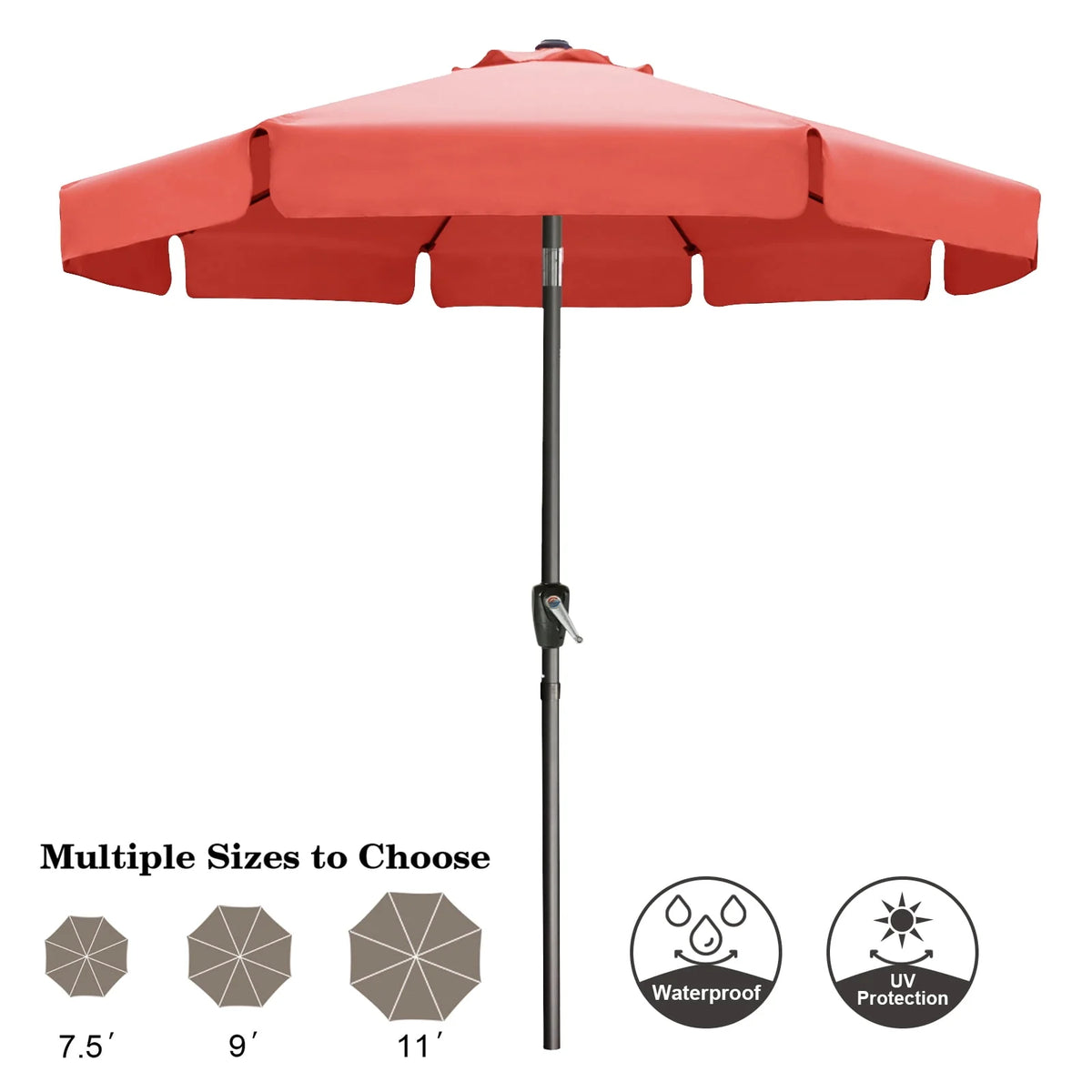 9ft Outdoor Market Patio Umbrella with Push Button Tilt W961