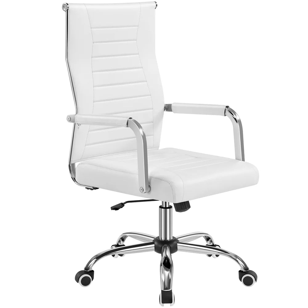 White Faux Leather Office Chair F253