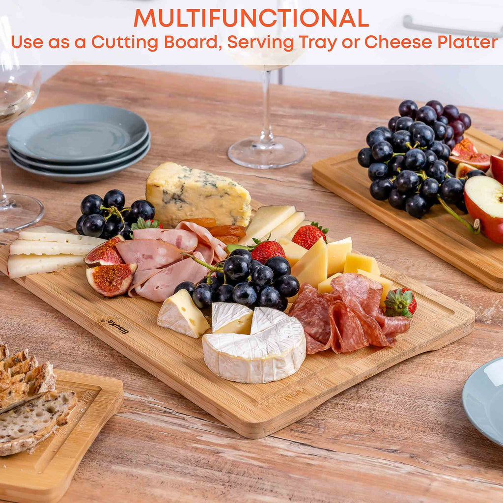 15x10" Bamboo Cutting Board with Juice Groove and Handles C1380