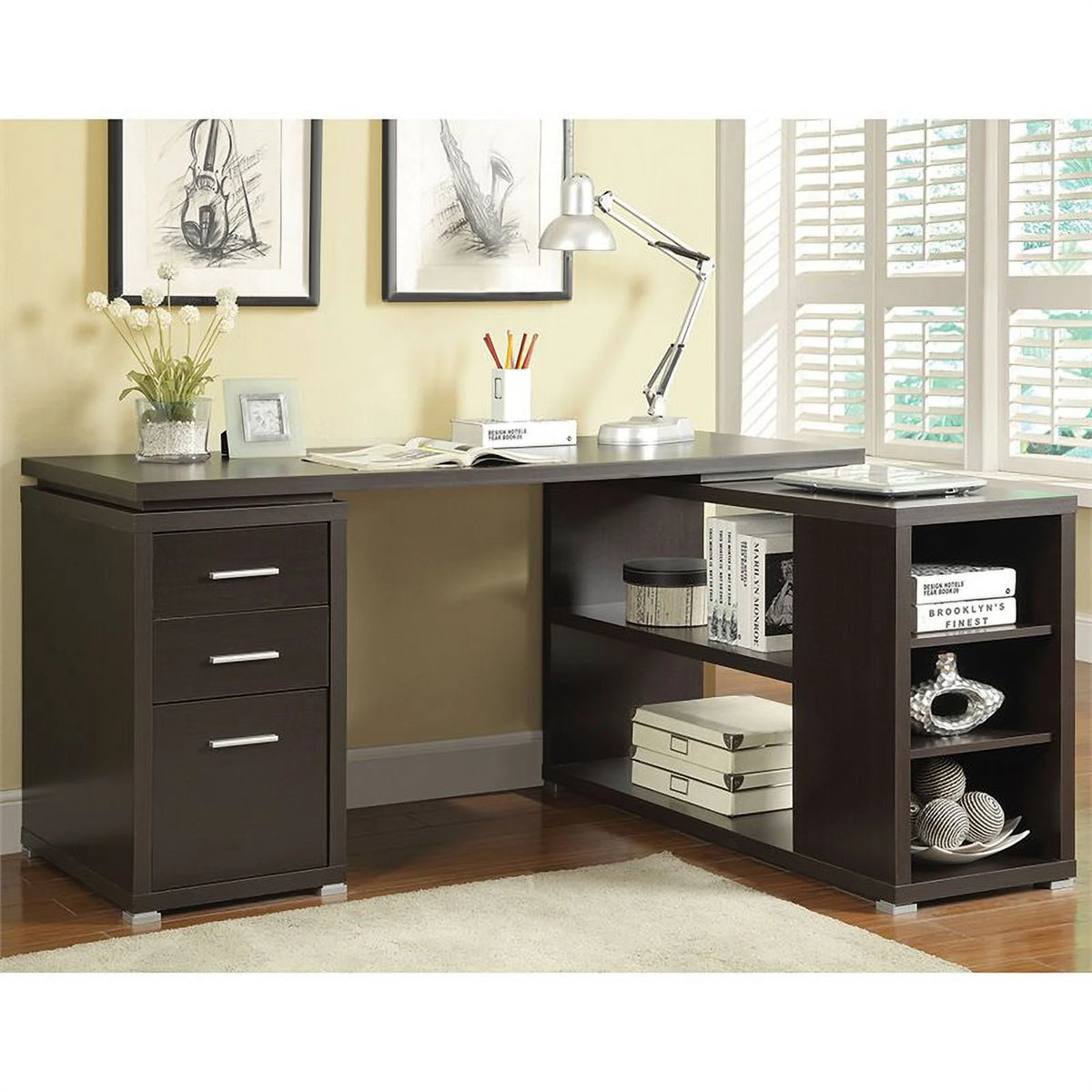 2 Piece L Shaped Desk and Office Chair Set D424