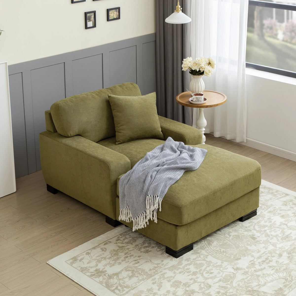 Oversized Gray Chaise Sleeper Sofa X158678
