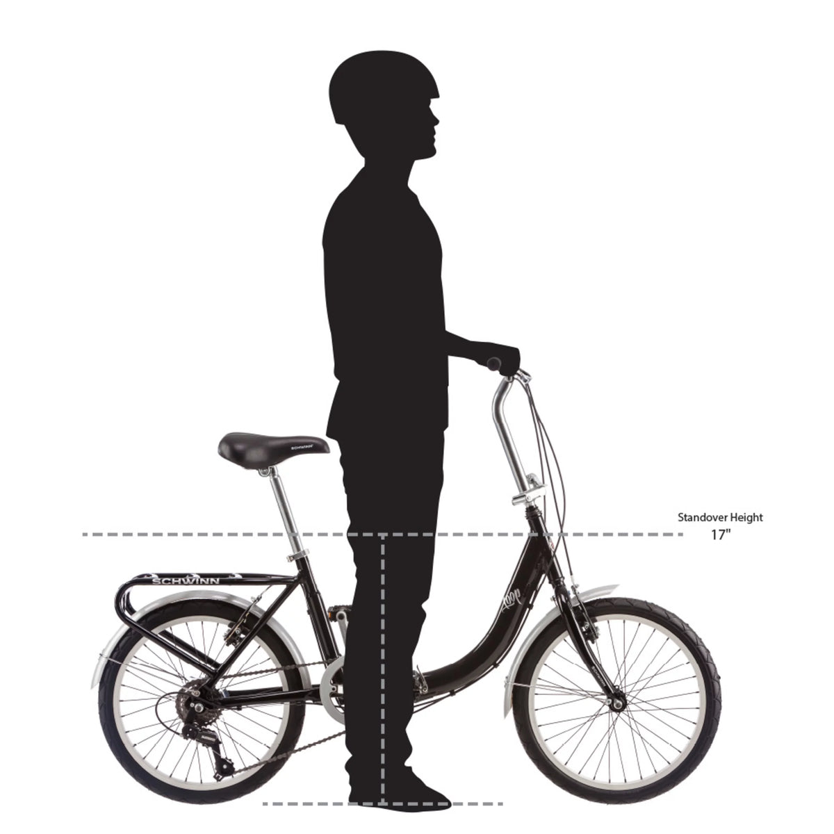 Folding Commuter Bike, 20-inch wheels, Black X394