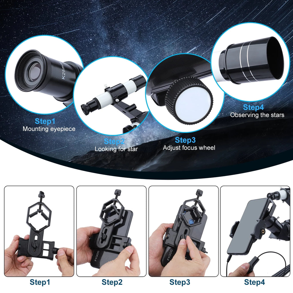 70mm Aperture 400mm Refracting Telescope with Tripod I36231