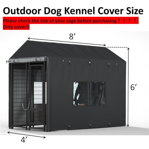 Black Heavy Duty Waterproof Dog Kennel Cover T45706