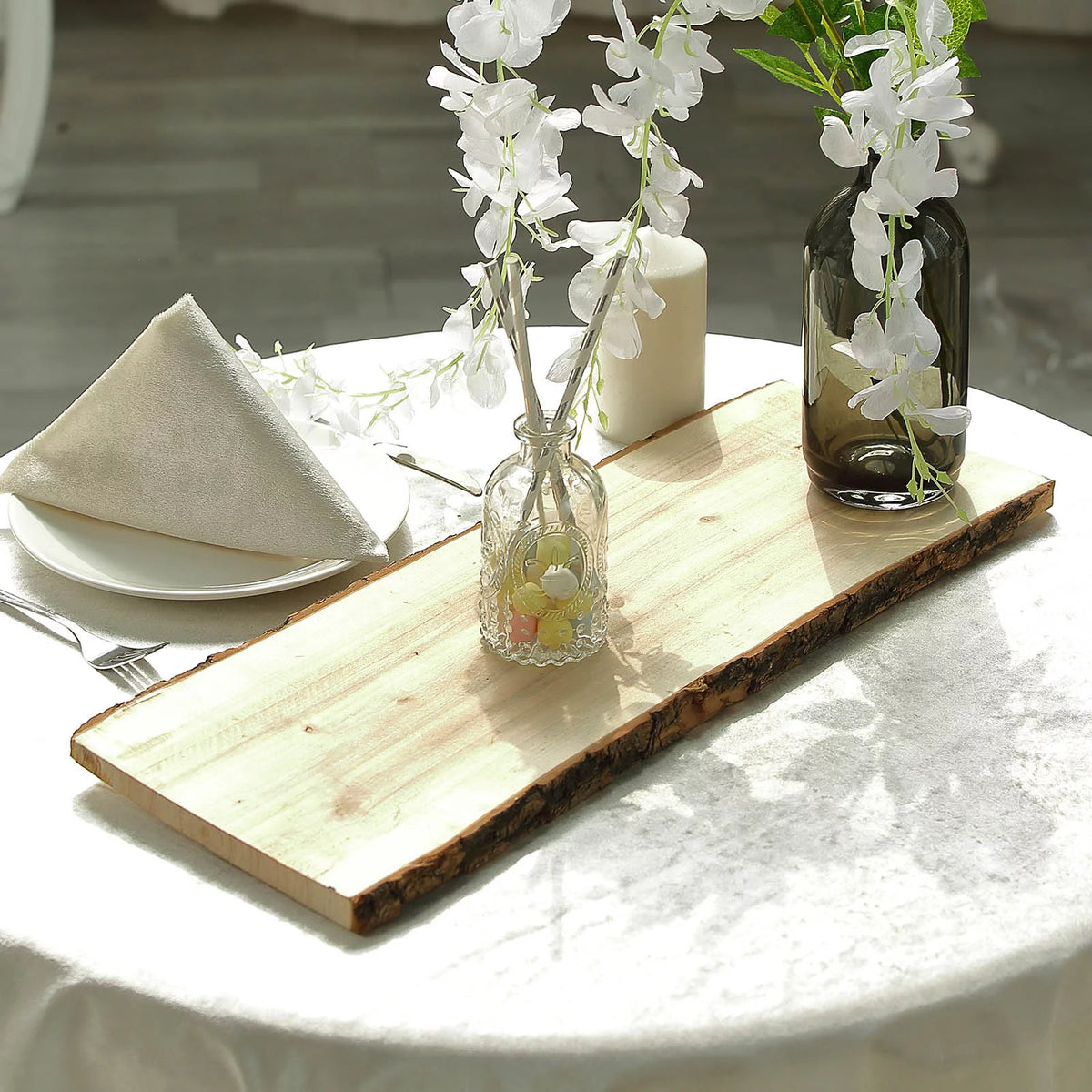 Rustic Natural Wood Slices Rectangle Poplar Wooden Slab J92190