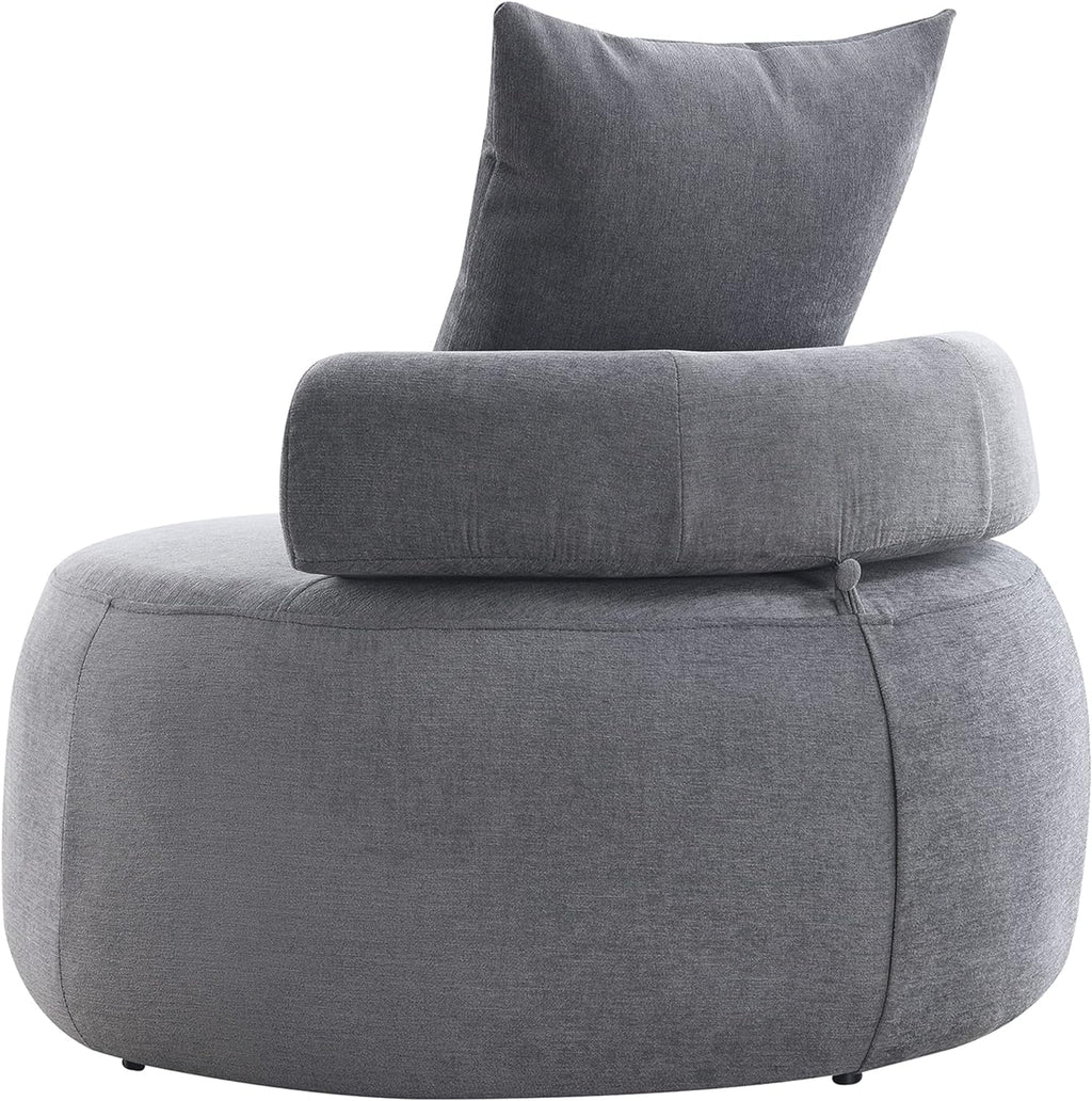 Light Gray Accent Barrel Chair with Pillow Z179758