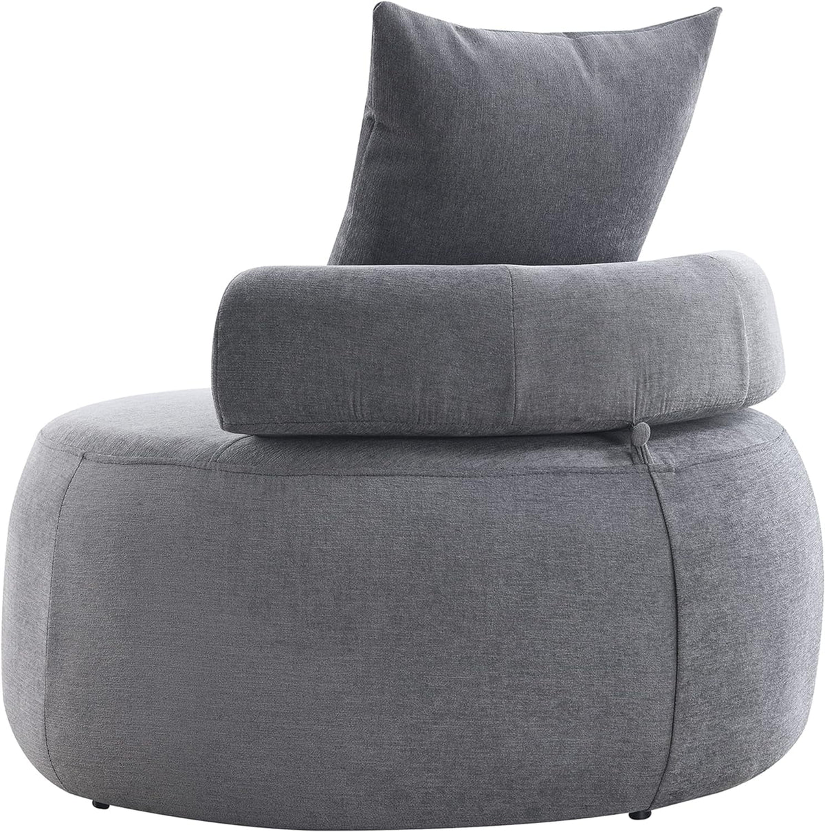 Light Gray Accent Barrel Chair with Pillow Z179758