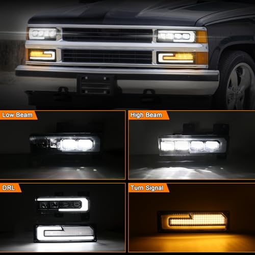 LED Headlight Assembly with DRL Turn Signal W766