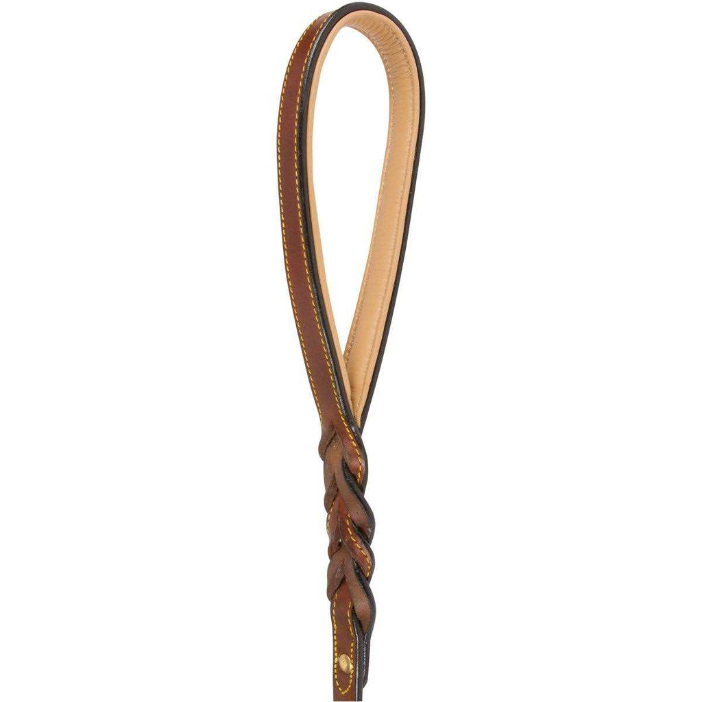 6 Foot Braided Leather Dog Leash with Traffic Handle T389