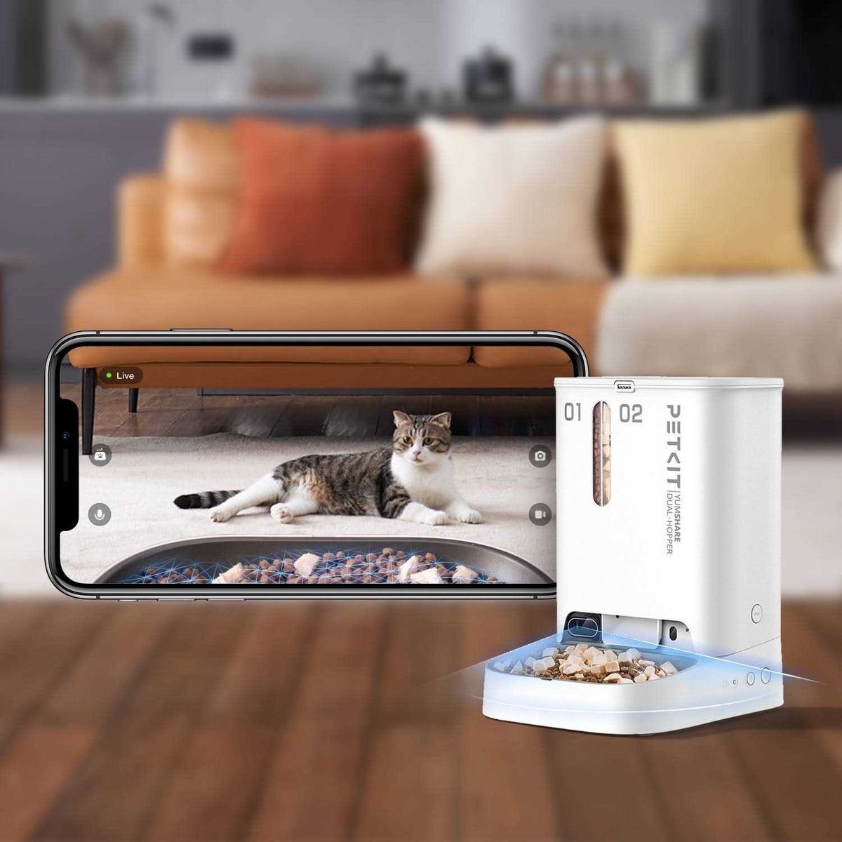 5L Wifi Enabled Automatic Cat Feeder with Camera Y336577