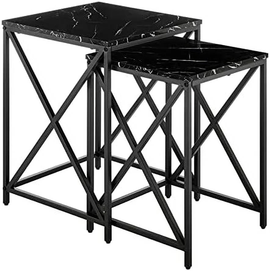 Square Marble Finish Nesting End Tables N87251