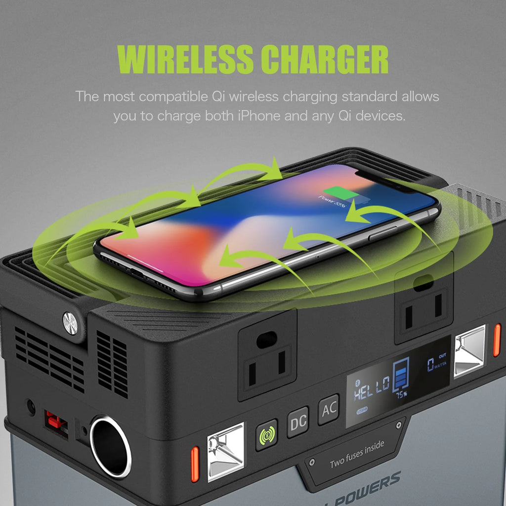 288Wh 300W Portable Power Station with 100W Foldable Solar Panel S9700