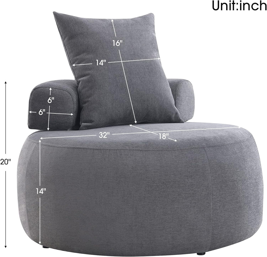 Light Gray Accent Barrel Chair with Pillow Z179758