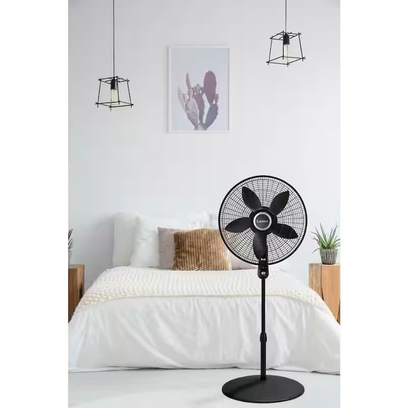 Black 4 Speeds Oscillating Pedestal Fan N3134