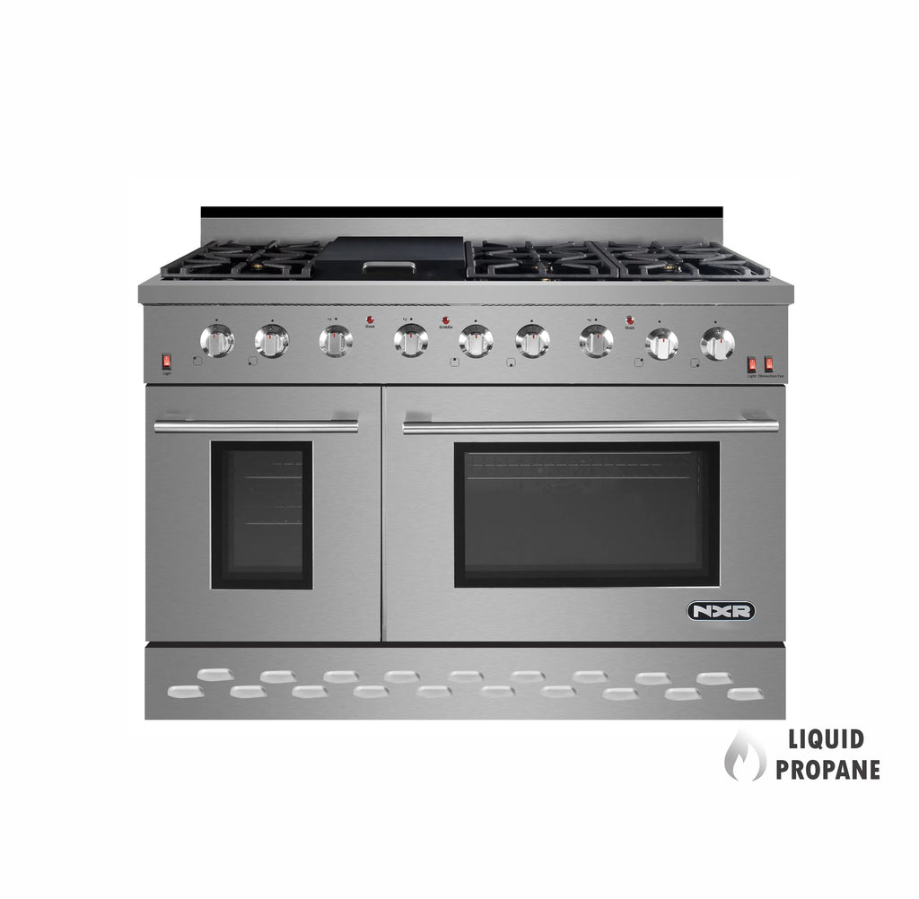 48" Stainless Steel Propane Gas Range with Convection Oven P120